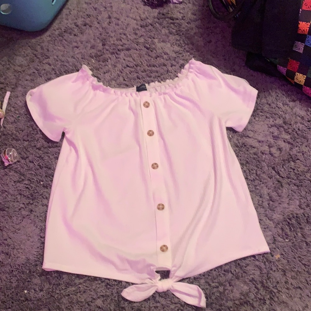 White button down tie shirt